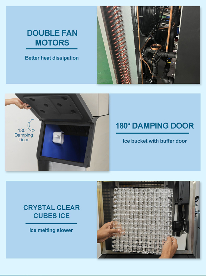 Ice Cube Maker 200KG/24H Machine เครื่องทำน้ำแข็งอัตโนมัติเต็มรูปแบบ 3