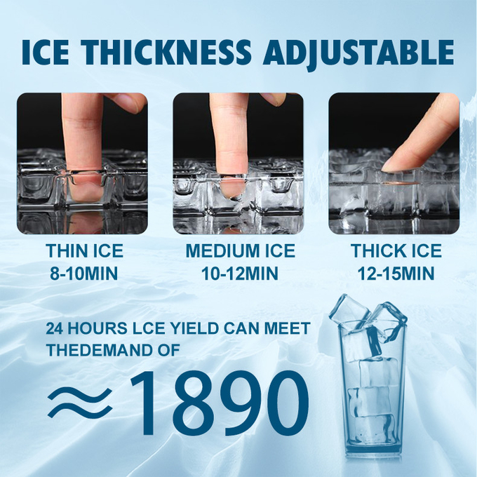 เครื่องทำน้ำแข็งอัตโนมัติขนาด 35 กก. ตู้เย็นขนาด 100 กก. เครื่องทำน้ำแข็งระบบระบายความร้อนด้วยอากาศ 5