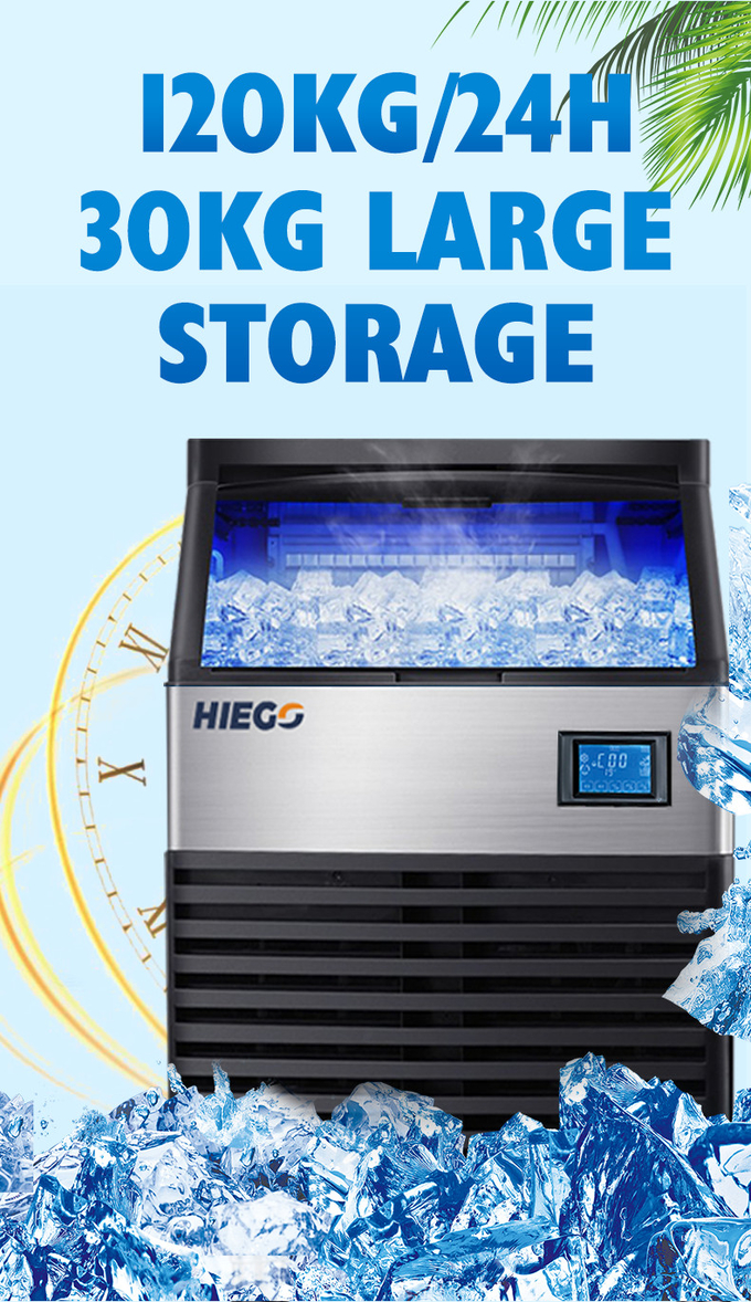 120KG Commercial Nugget Ice Maker Air Cooling High Output R404a เครื่องทำน้ำแข็งอัตโนมัติ 1