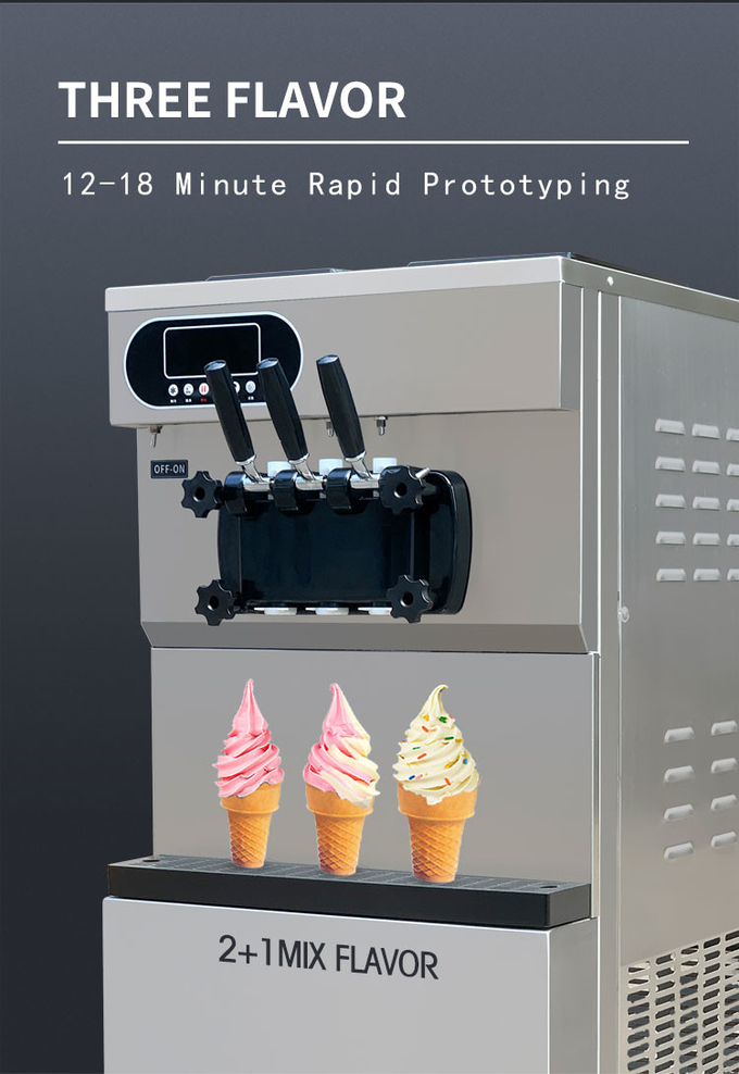 36-38l Commercial Table Top Ice Cream Machine 3 Flavour Commercial Frozen Custard Machine 3