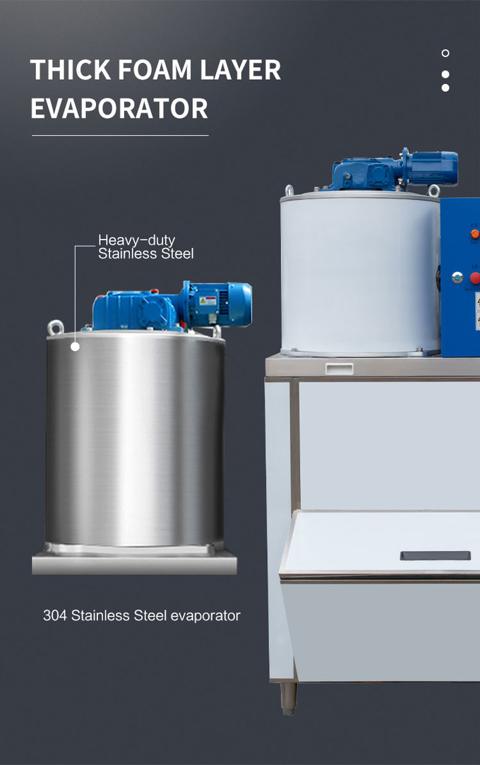 Air Cooling 500kg Flake Ice Maker Countertop สำหรับเครื่องกำเนิด R404a เชิงพาณิชย์ 3