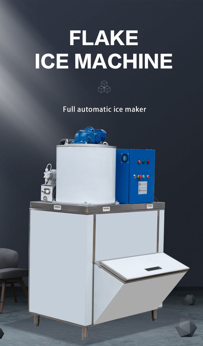Air Cooling 500kg Flake Ice Maker Countertop สำหรับเครื่องกำเนิด R404a เชิงพาณิชย์ 0
