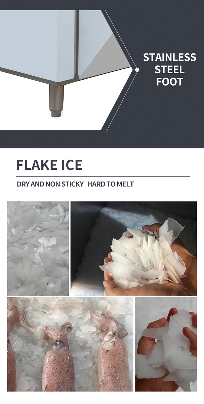 Air Cooling 500kg Flake Ice Maker Countertop สำหรับเครื่องกำเนิด R404a เชิงพาณิชย์ 9